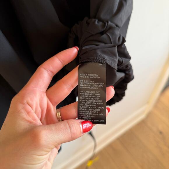 Chico's Zenergy UPF Bungee Half Sleeve Mini Shirt Dress Black L NWT - Picture 11 of 13